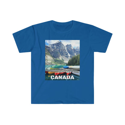 Unisex Softstyle T-Shirt - 100% cotton - Gildan 64000 - Made in CANADA in 3 Days - Rocky Mountains, Alberta & Canmore, Canada - Green Forest Home