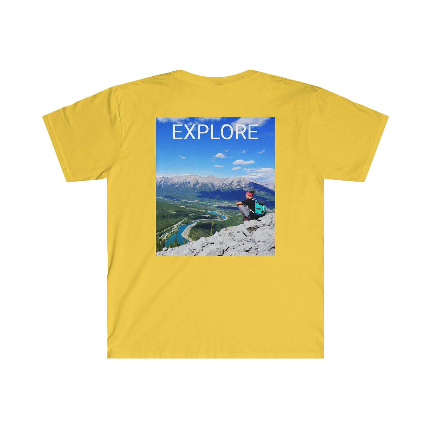 Unisex Softstyle T-Shirt - 100% cotton - Gildan 64000 - Made in CANADA in 3 Days - Rocky Mountains, Alberta & Canmore, Canada - Green Forest Home