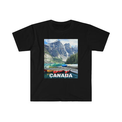Unisex Softstyle T-Shirt - 100% cotton - Gildan 64000 - Made in CANADA in 3 Days - Rocky Mountains, Alberta & Canmore, Canada - Green Forest Home