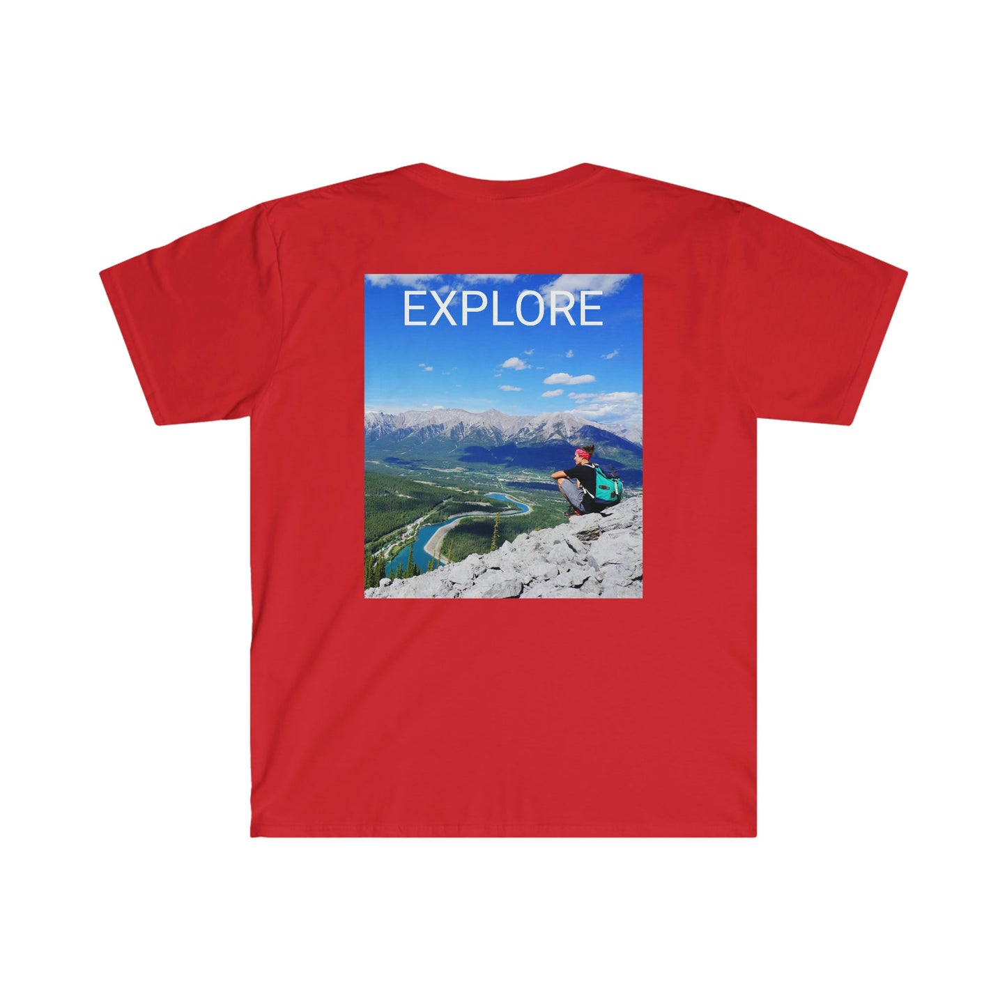 Unisex Softstyle T-Shirt - 100% cotton - Gildan 64000 - Made in CANADA in 3 Days - Rocky Mountains, Alberta & Canmore, Canada - Green Forest Home