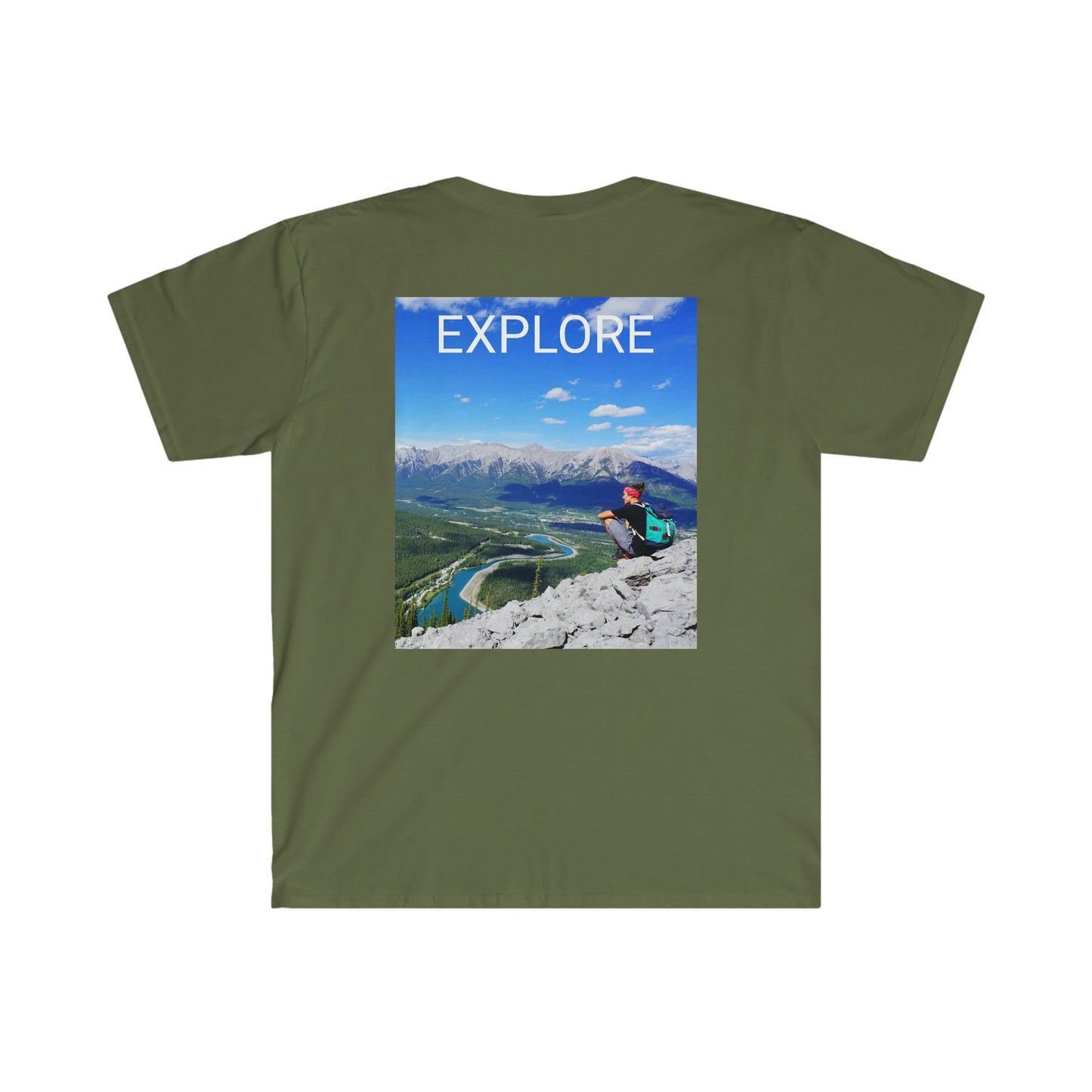Unisex Softstyle T-Shirt - 100% cotton - Gildan 64000 - Made in CANADA in 3 Days - Rocky Mountains, Alberta & Canmore, Canada - Green Forest Home