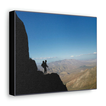 US NATIONAL PARKS - SMALL Canvas Gallery Wraps - Hiker mesmerized by the immense ANZA-BORREGO 600K ACRES California Desert state park - Green Forest Home