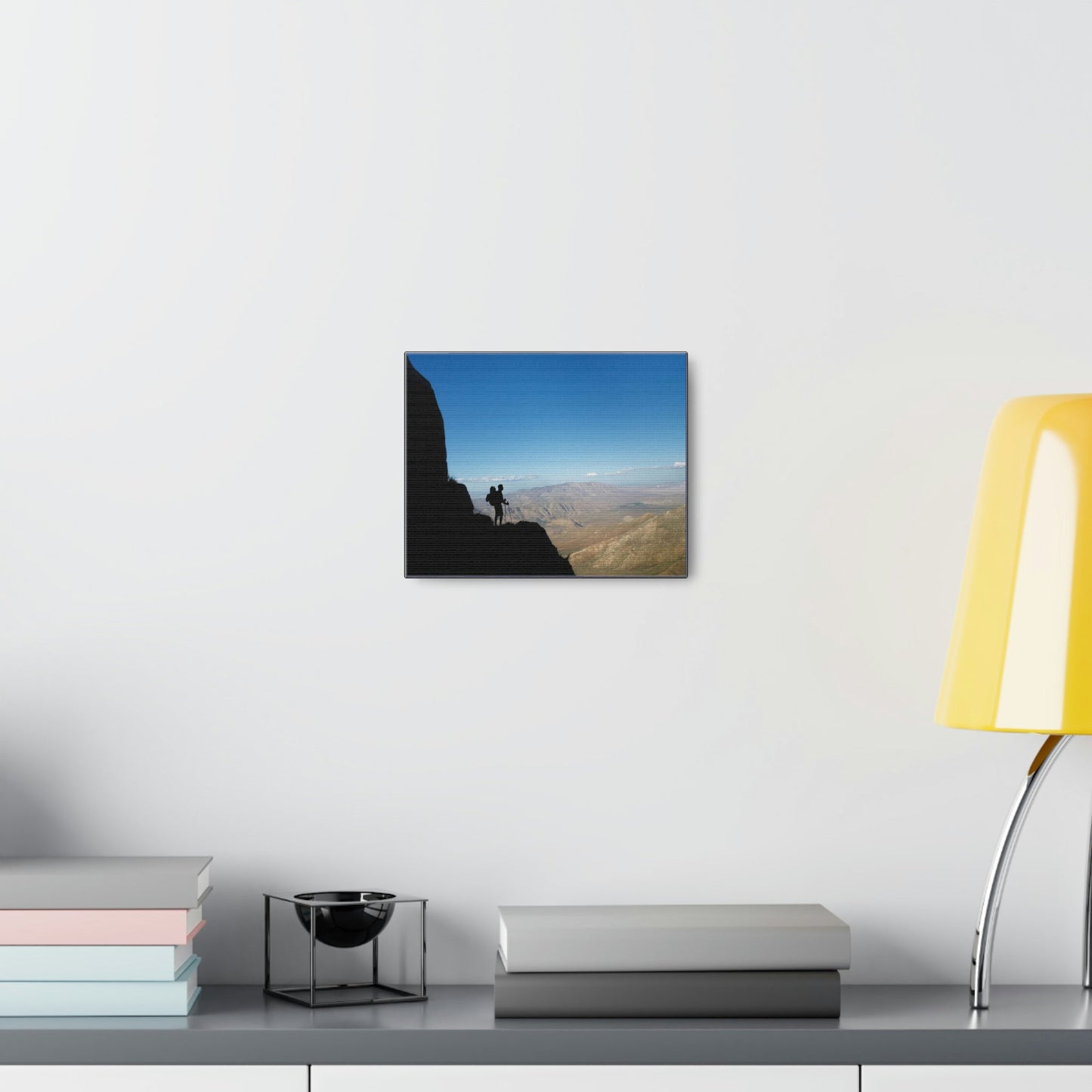 US NATIONAL PARKS - SMALL Canvas Gallery Wraps - Hiker mesmerized by the immense ANZA-BORREGO 600K ACRES California Desert state park - Green Forest Home