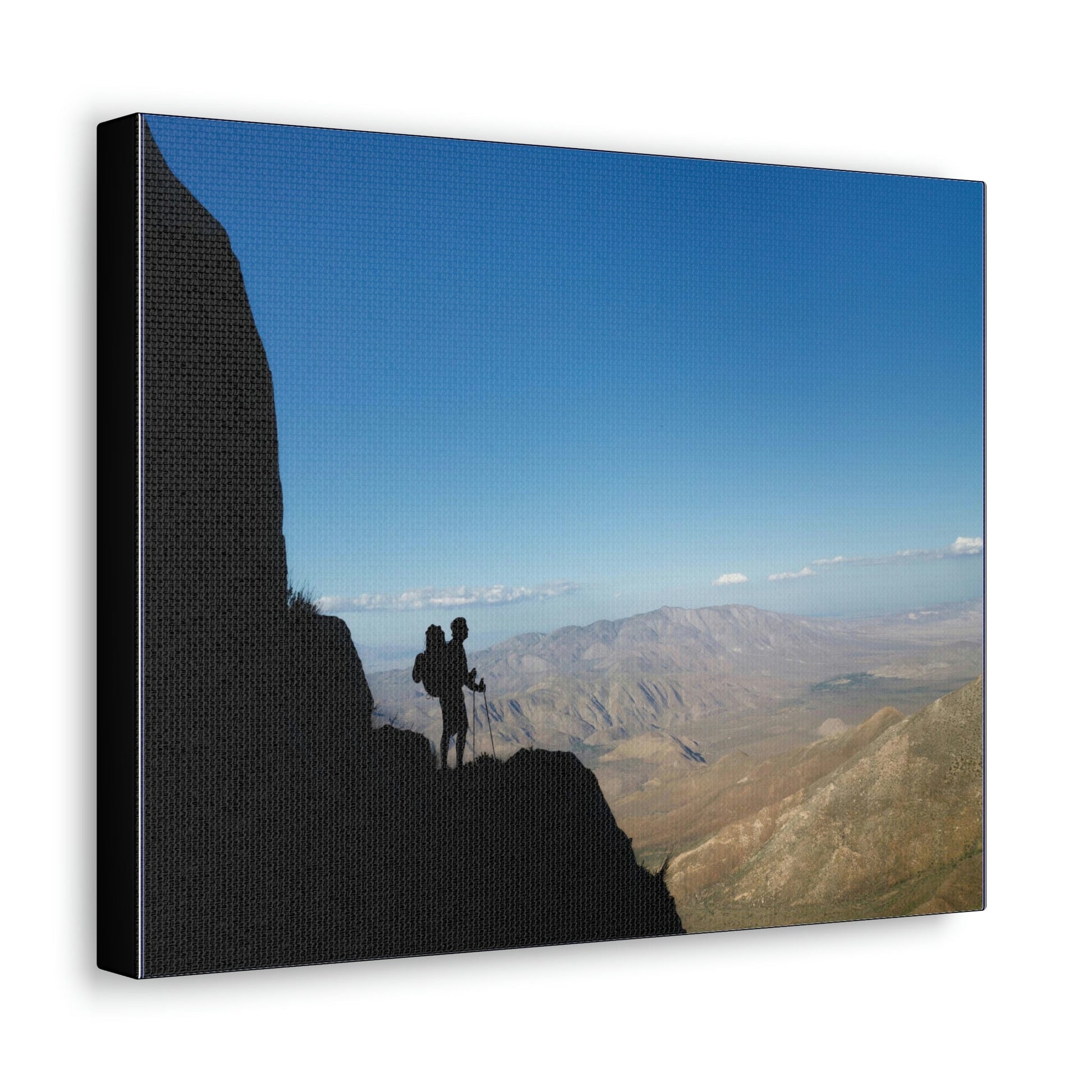 US NATIONAL PARKS - SMALL Canvas Gallery Wraps - Hiker mesmerized by the immense ANZA-BORREGO 600K ACRES California Desert state park - Green Forest Home
