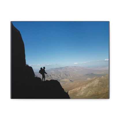 US NATIONAL PARKS - SMALL Canvas Gallery Wraps - Hiker mesmerized by the immense ANZA-BORREGO 600K ACRES California Desert state park - Green Forest Home