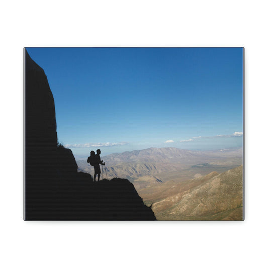 US NATIONAL PARKS - SMALL Canvas Gallery Wraps - Hiker mesmerized by the immense ANZA-BORREGO 600K ACRES California Desert state park - Green Forest Home