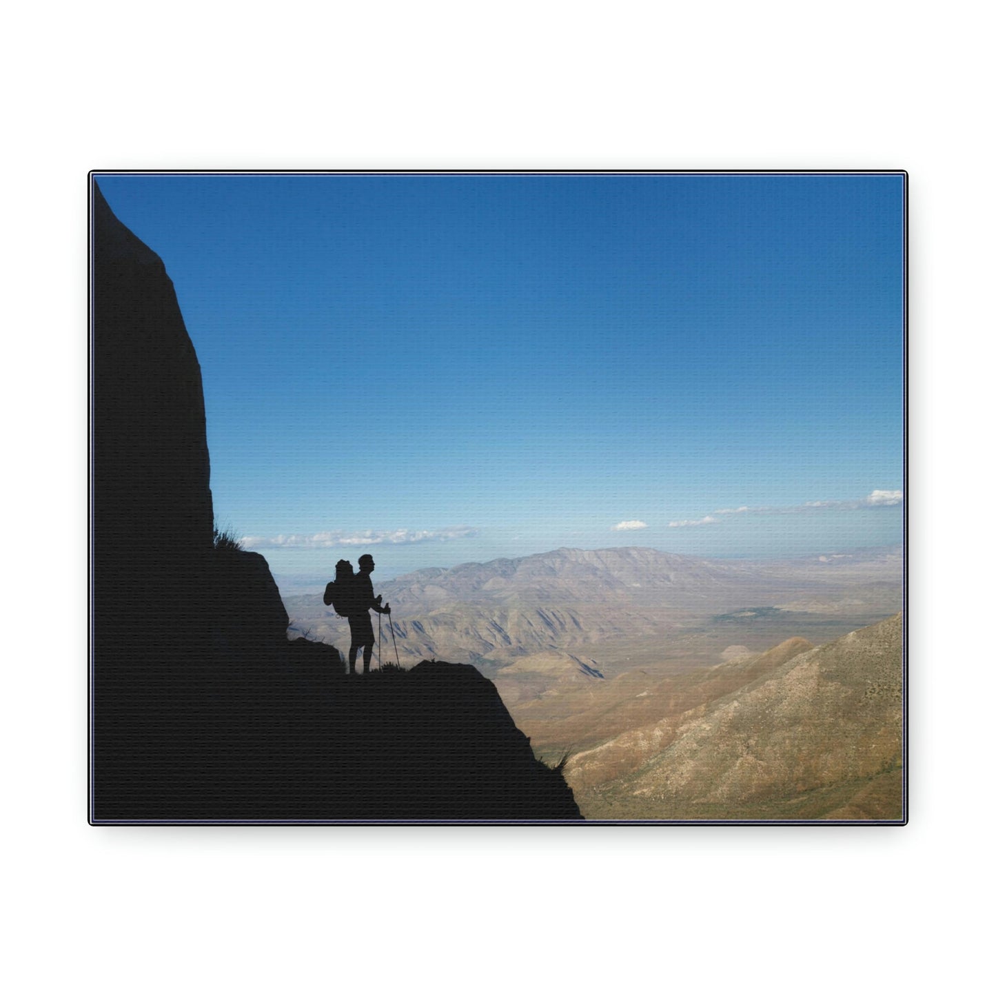 US NATIONAL PARKS - SMALL Canvas Gallery Wraps - Hiker mesmerized by the immense ANZA-BORREGO 600K ACRES California Desert state park - Green Forest Home