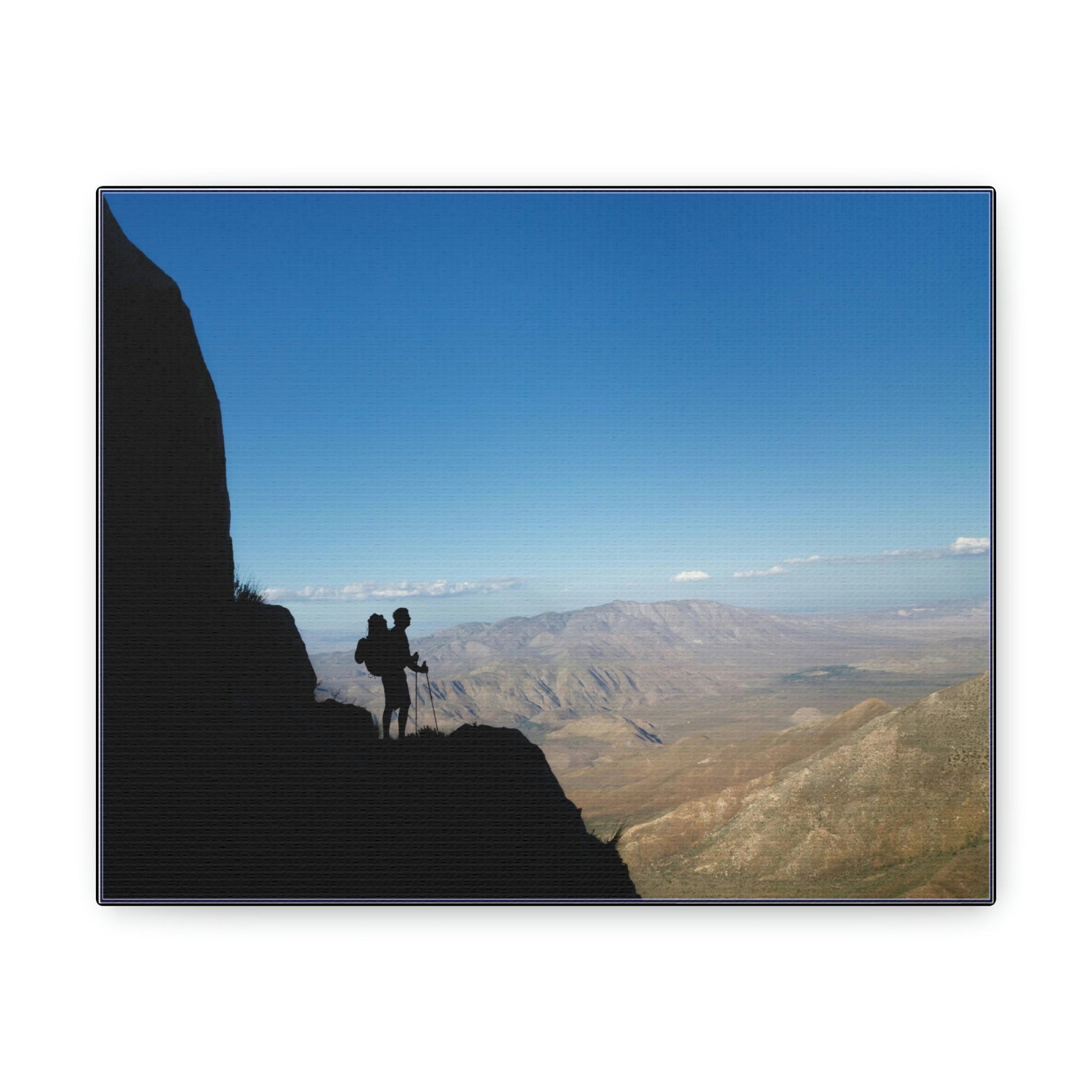 US NATIONAL PARKS - SMALL Canvas Gallery Wraps - Hiker mesmerized by the immense ANZA-BORREGO 600K ACRES California Desert state park - Green Forest Home