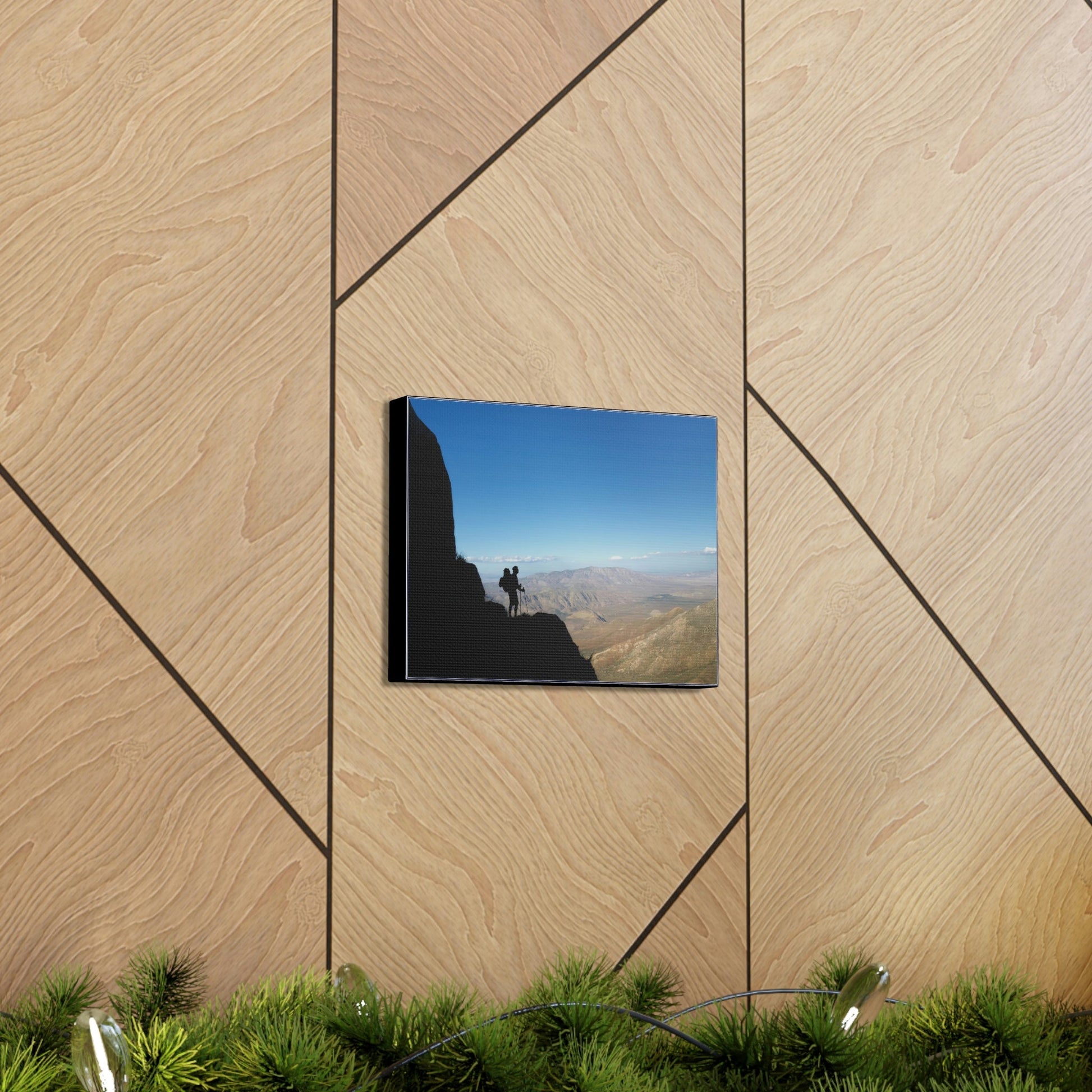 US NATIONAL PARKS - SMALL Canvas Gallery Wraps - Hiker mesmerized by the immense ANZA-BORREGO 600K ACRES California Desert state park - Green Forest Home