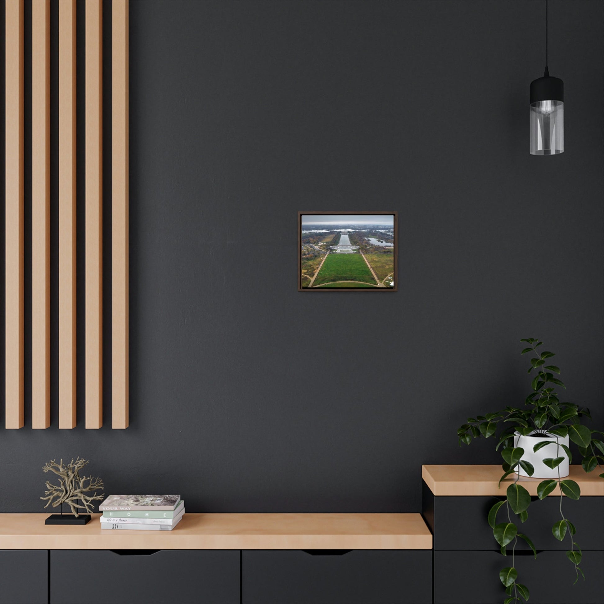WA DC - Horizontal Framed Premium Gallery Wrap Canvas - Awesome view of WA DC from the 555 feet tall Washington Monument - Green Forest Home