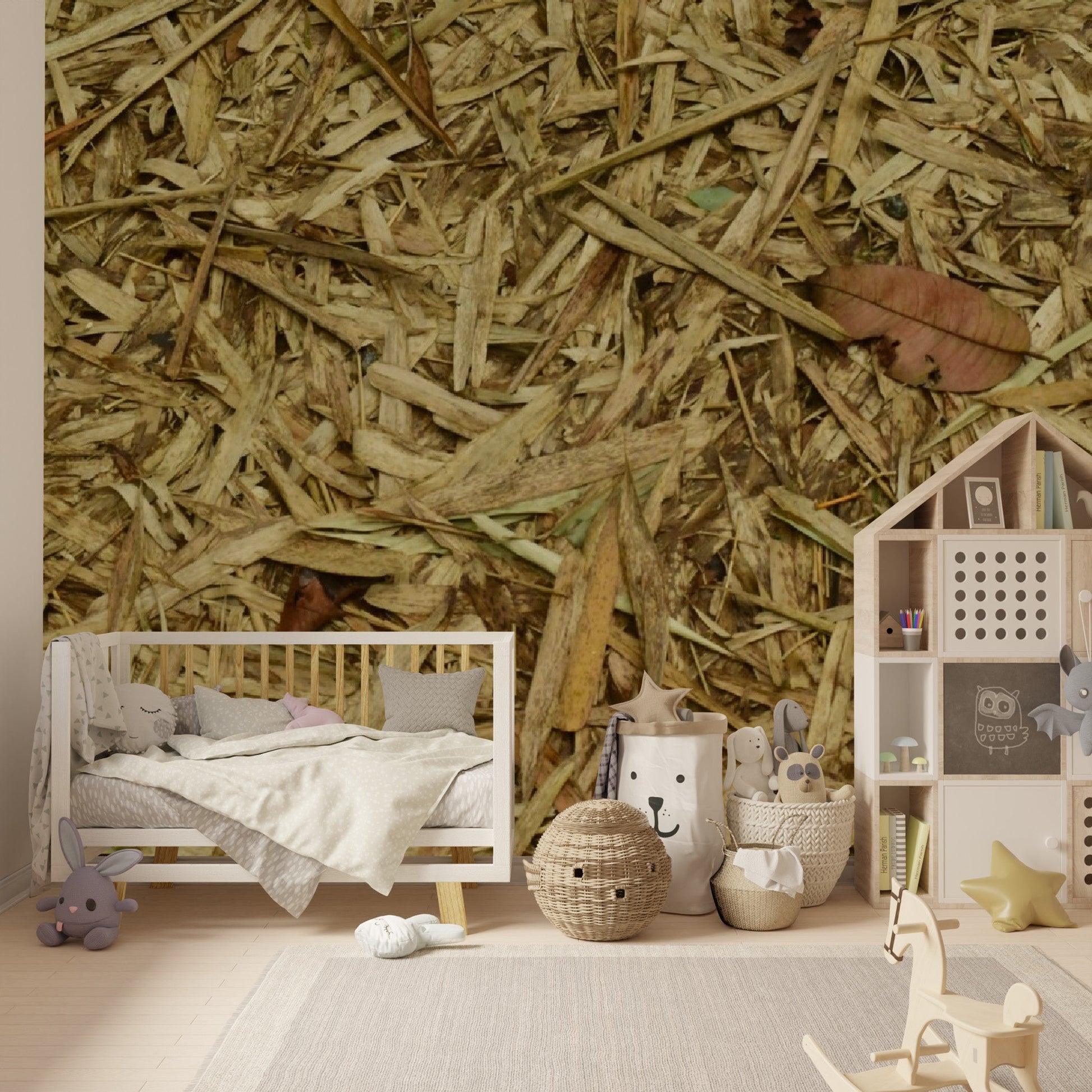 Wallpapaper - Dry Tropical Bamboo Leaves - Many Sizes - El Yunque Rainforest Puerto Rico - Easy Peel & Stick - Green Forest Home