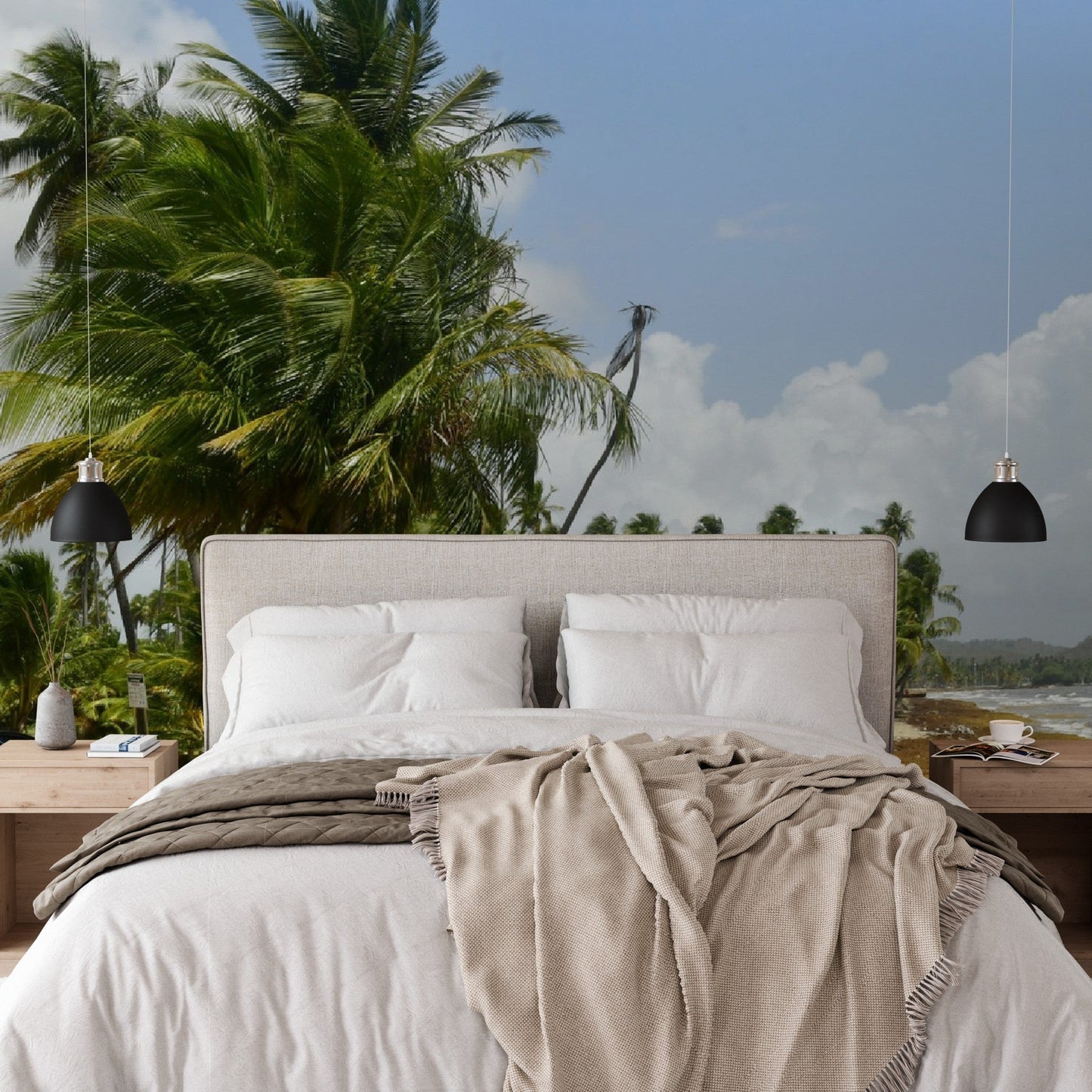 Wallpapaper - Tropical Beach with Sargasso in Palmas de Lucía Hotel - Yabucoa PR - Green Forest Home