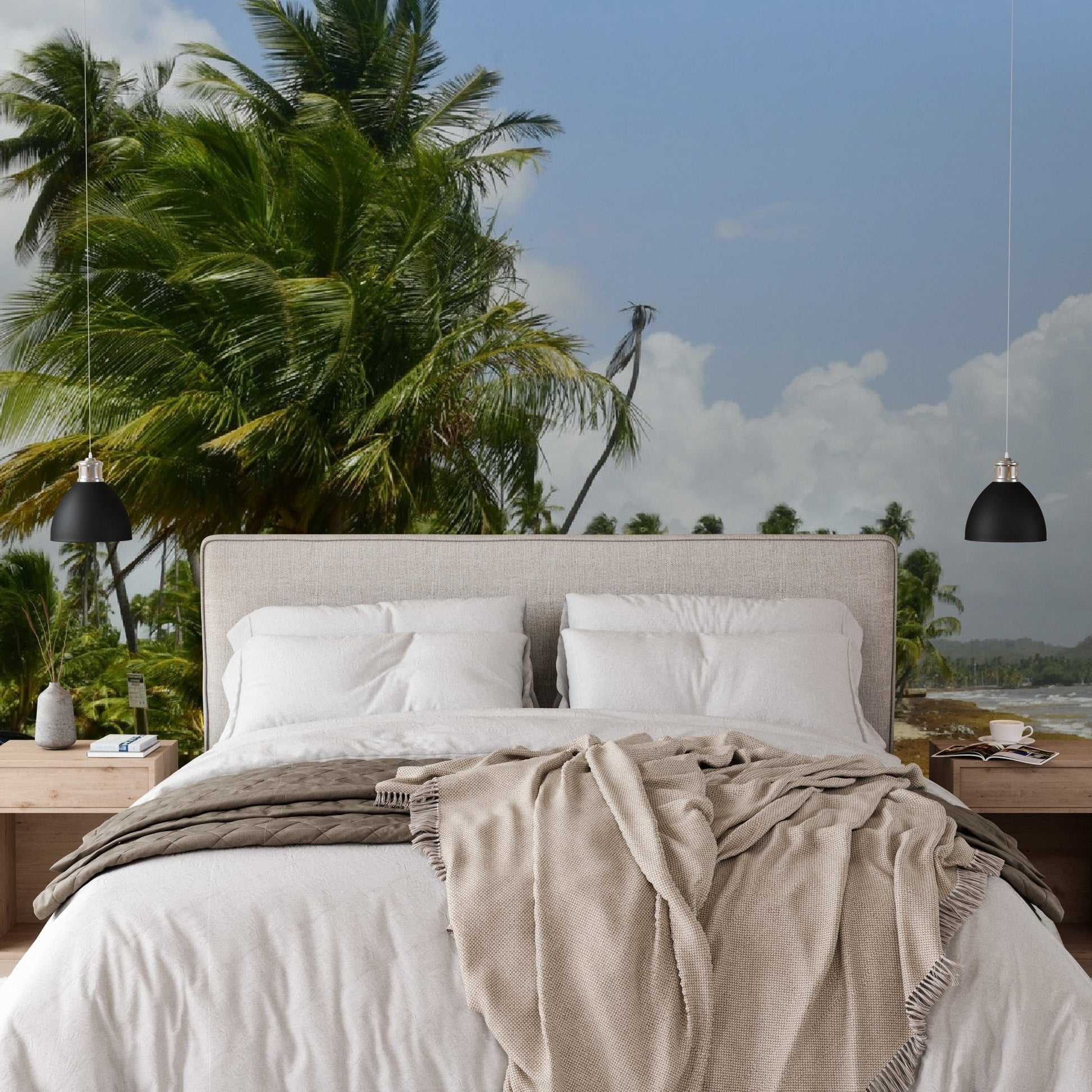 Wallpapaper - Tropical Beach with Sargasso in Palmas de Lucía Hotel - Yabucoa PR - Green Forest Home