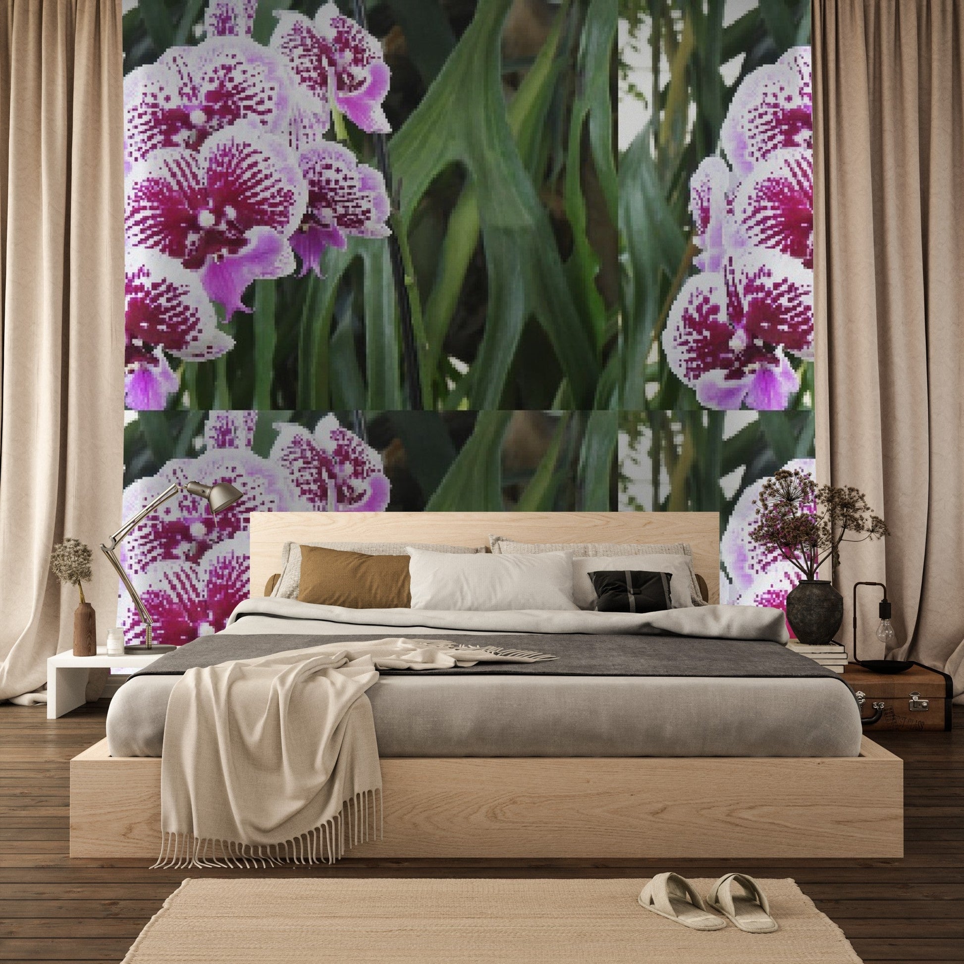 Wallpaper - Awesome tropical Orchids PATTERN in Isabela Puerto Rico - Green Forest Home