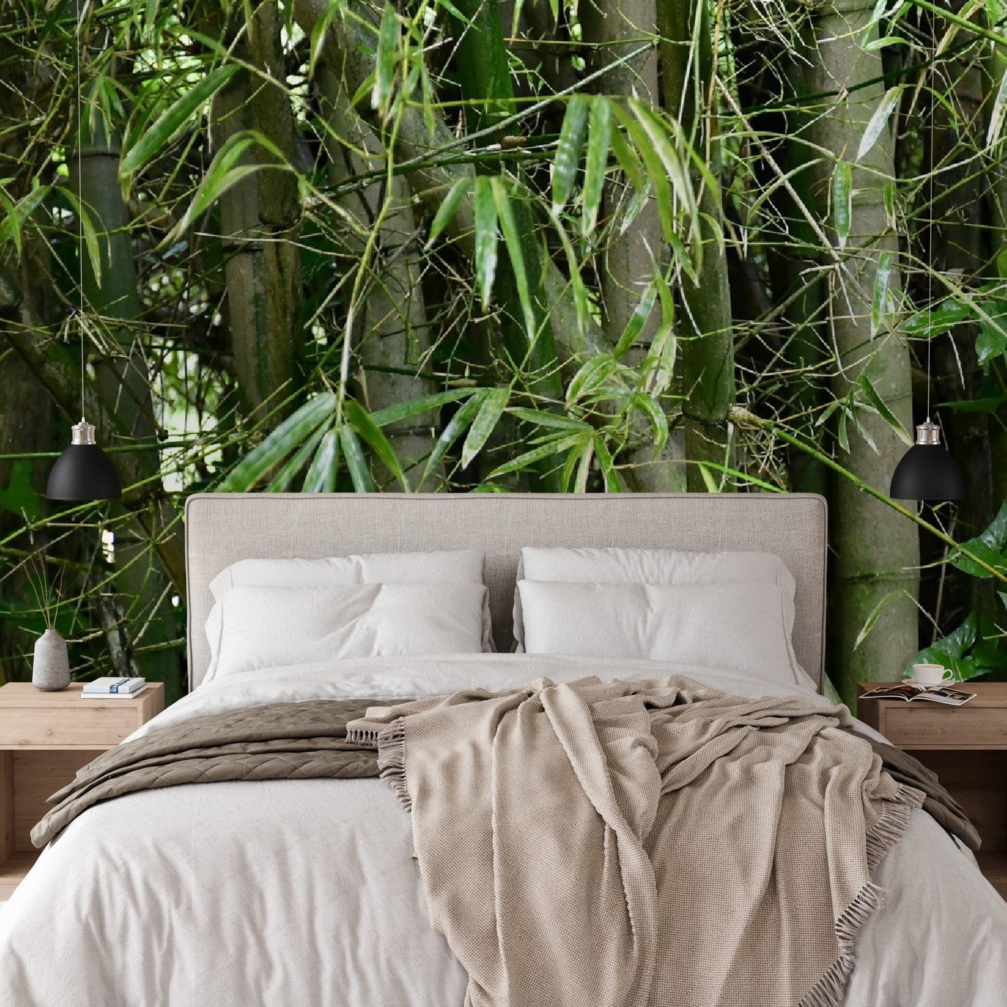 Wallpaper - Bamboos in El Yunque Rainforest PUERTO RICO - EASY Peel and Stick - Green Forest Home