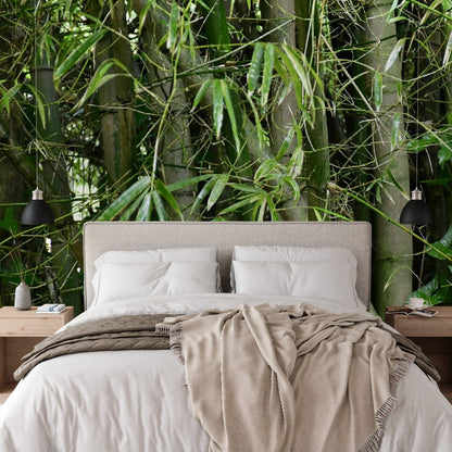 Wallpaper - Bamboos in El Yunque Rainforest PUERTO RICO - EASY Peel and Stick - Green Forest Home