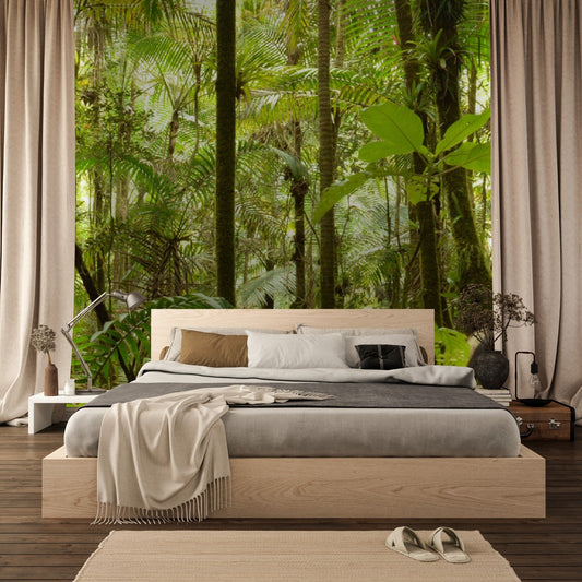 Wallpaper - Deep Forest in El Yunque Rainforest - The Sierra Palm Forest - Multiple Sizes - PUERTO RICO - EASY Peel and Stick - Green Forest Home