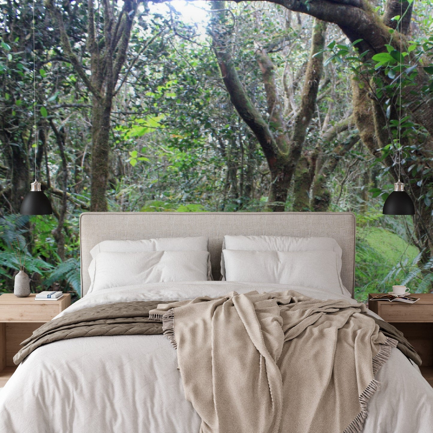 Wallpaper - Deep Forest Tradewinds Trail in El Yunque Rainforest PUERTO RICO - EASY Peel and Stick - Green Forest Home