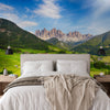 Wallpaper - Dolomites alps, Mountain - Val di Funes Europe - Easy Peel & Stick - Green Forest Home