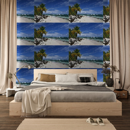 Wallpaper - Remote Mona Island beach Pattern - Puerto Rico - Easy Peel & Stick Multiple Sizes - Green Forest Home