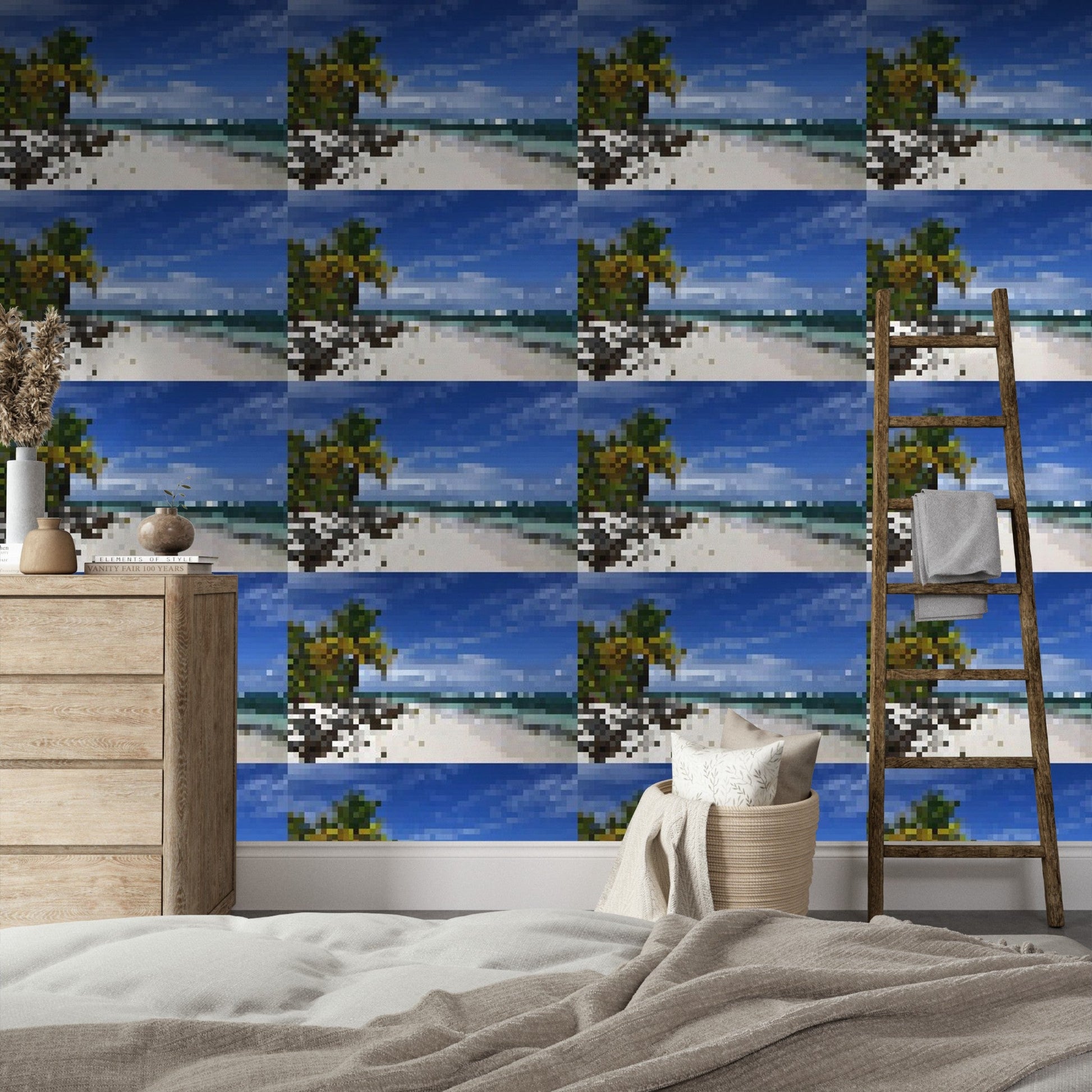 Wallpaper - Remote Mona Island beach Pattern - Puerto Rico - Easy Peel & Stick Multiple Sizes - Green Forest Home