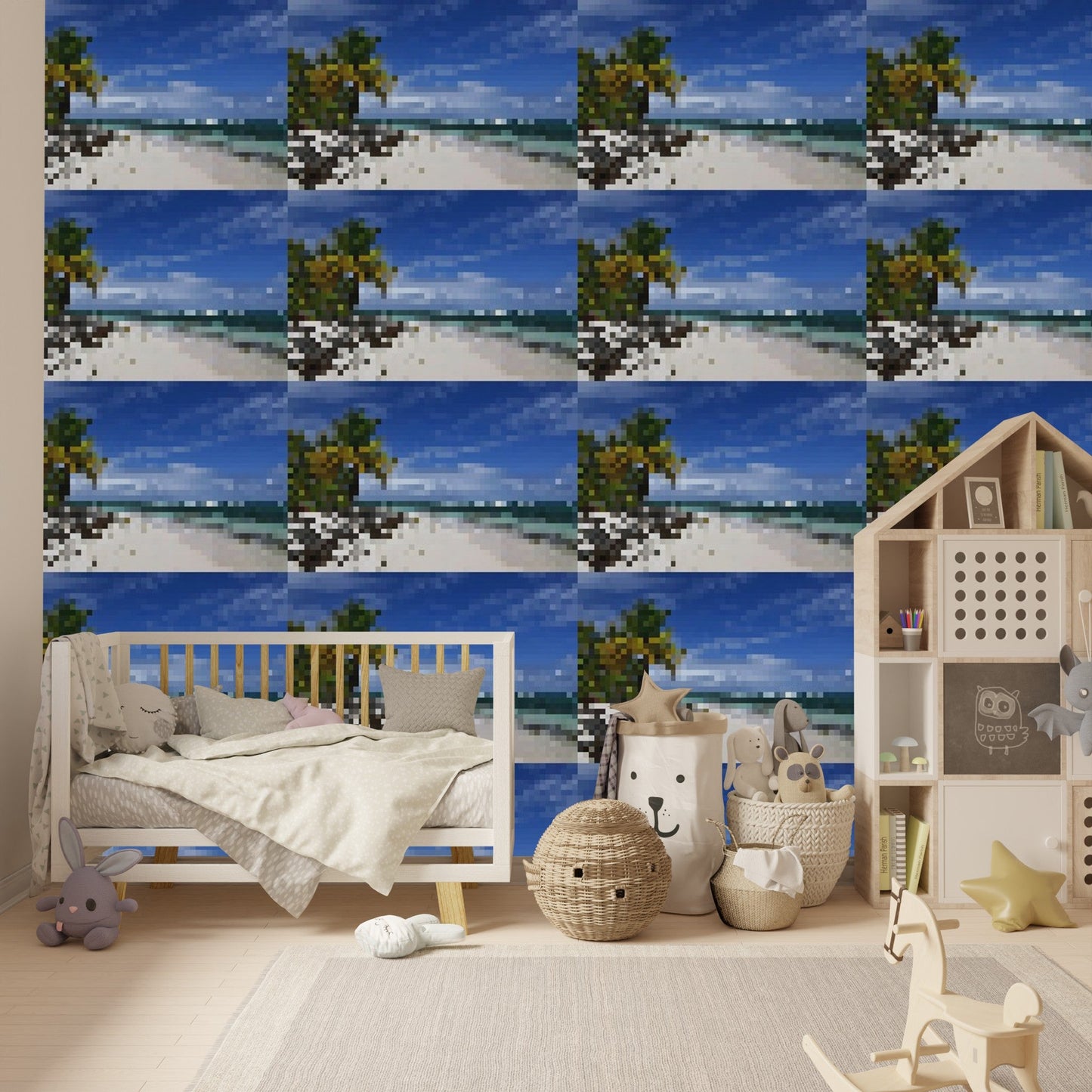 Wallpaper - Remote Mona Island beach Pattern - Puerto Rico - Easy Peel & Stick Multiple Sizes - Green Forest Home