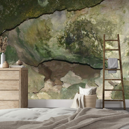 Wallpaper - Remote Mona Island Caves - Puerto Rico - Easy Peel & Stick - Multiple Sizes - Green Forest Home