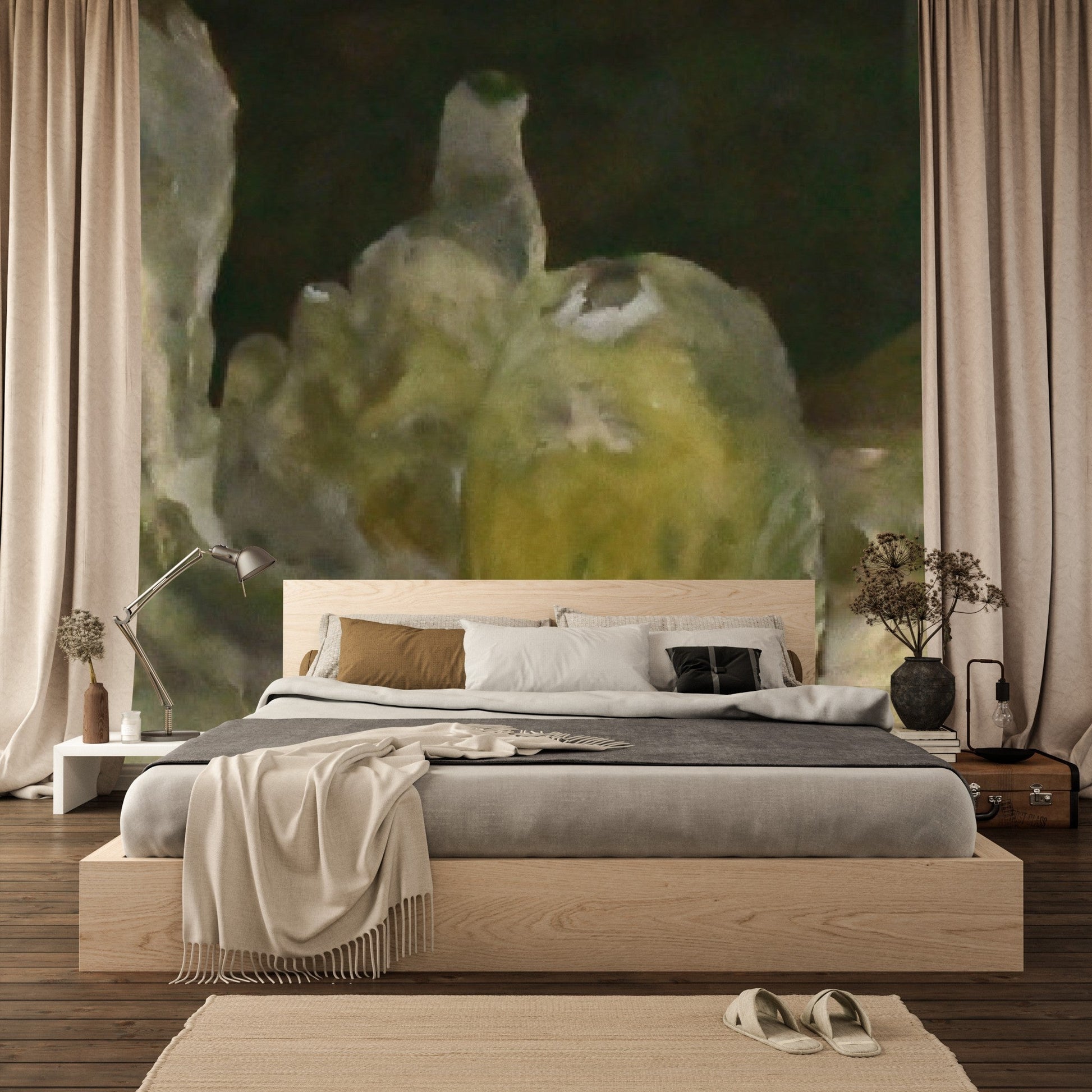 Wallpaper - Remote Mona Island Caves - Puerto Rico - Easy Peel & Stick - Multiple Sizes - Green Forest Home