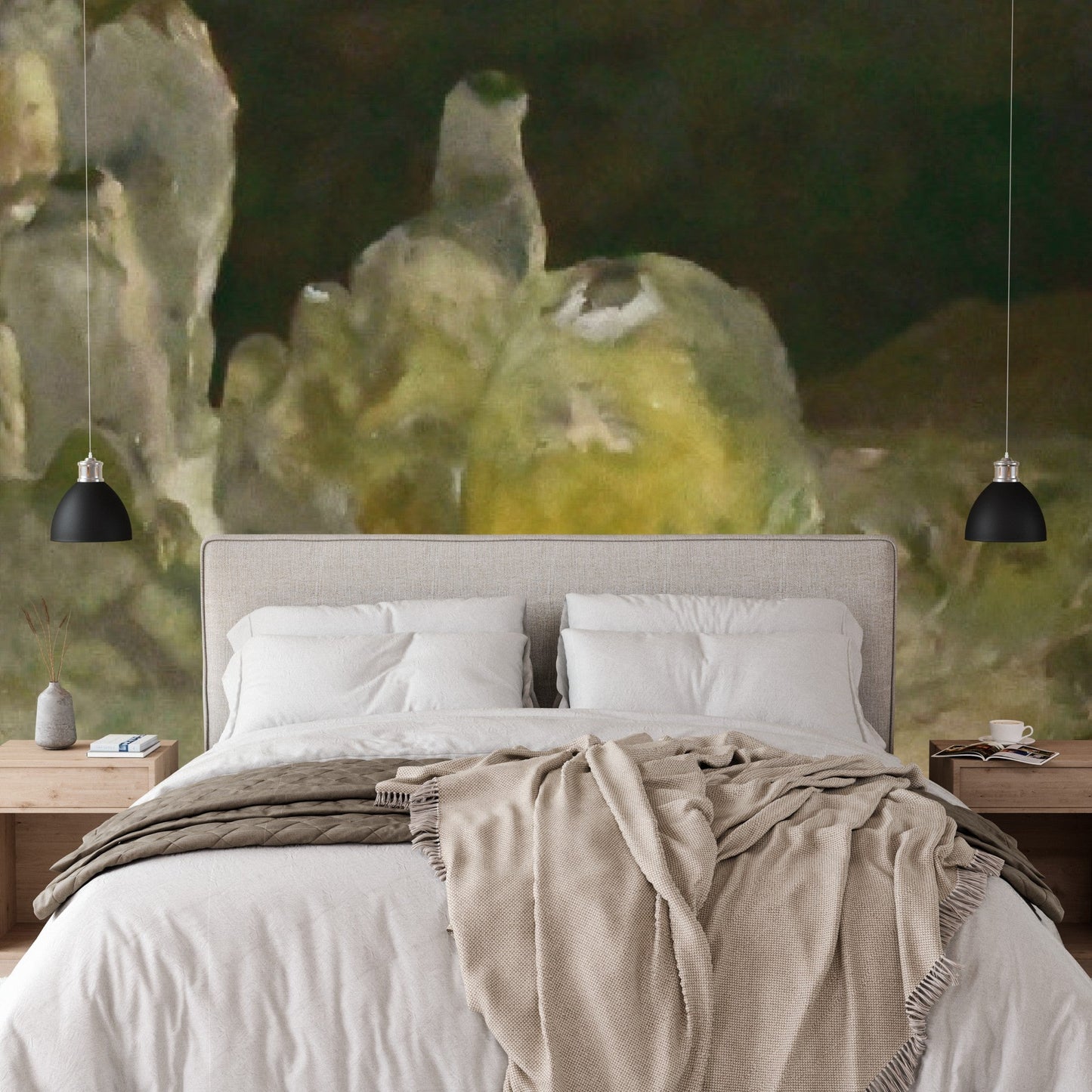Wallpaper - Remote Mona Island Caves - Puerto Rico - Easy Peel & Stick - Multiple Sizes - Green Forest Home