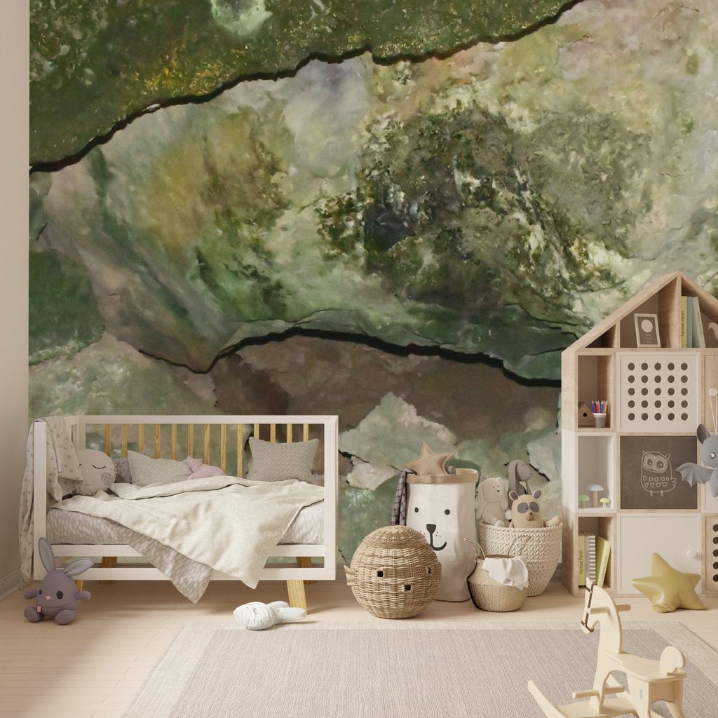 Wallpaper - Remote Mona Island Caves - Puerto Rico - Easy Peel & Stick - Multiple Sizes - Green Forest Home