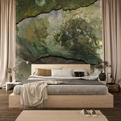 Wallpaper - Remote Mona Island Caves - Puerto Rico - Easy Peel & Stick - Multiple Sizes - Green Forest Home