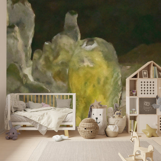 Wallpaper - Remote Mona Island Caves - Puerto Rico - Easy Peel & Stick - Multiple Sizes - Green Forest Home