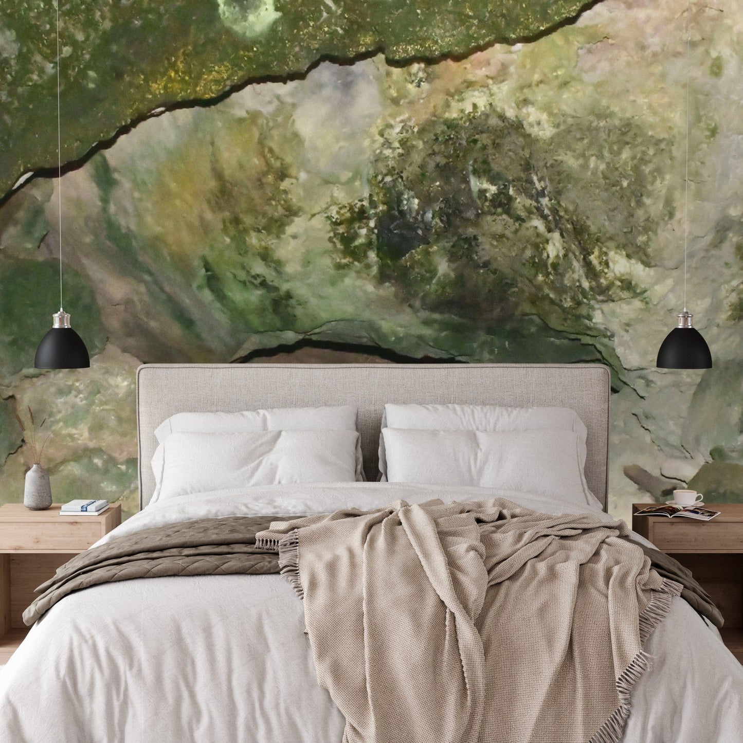 Wallpaper - Remote Mona Island Caves - Puerto Rico - Easy Peel & Stick - Multiple Sizes - Green Forest Home