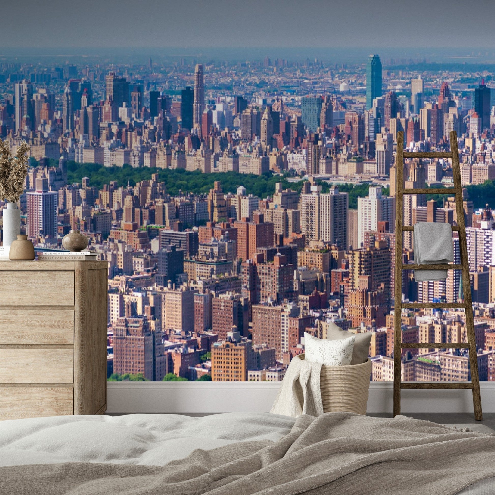 Wallpaper - The Awesome New York City and Central Park - Aerial View - Easy Peel & Stick - Green Forest Home
