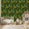 Wallpaper - The Tropical Heliconia Flower in Pattern - El Yunque Rainforest Puerto Rico - Green Forest Home