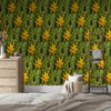 Wallpaper - The Tropical Heliconia Flower in Pattern - El Yunque Rainforest Puerto Rico - Green Forest Home