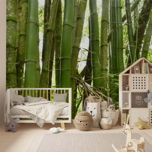 Wallpaper - Tropical Bamboo El Yunque Rainforest Puerto Rico - Many Sizes - Easy Peel & Stick - Green Forest Home