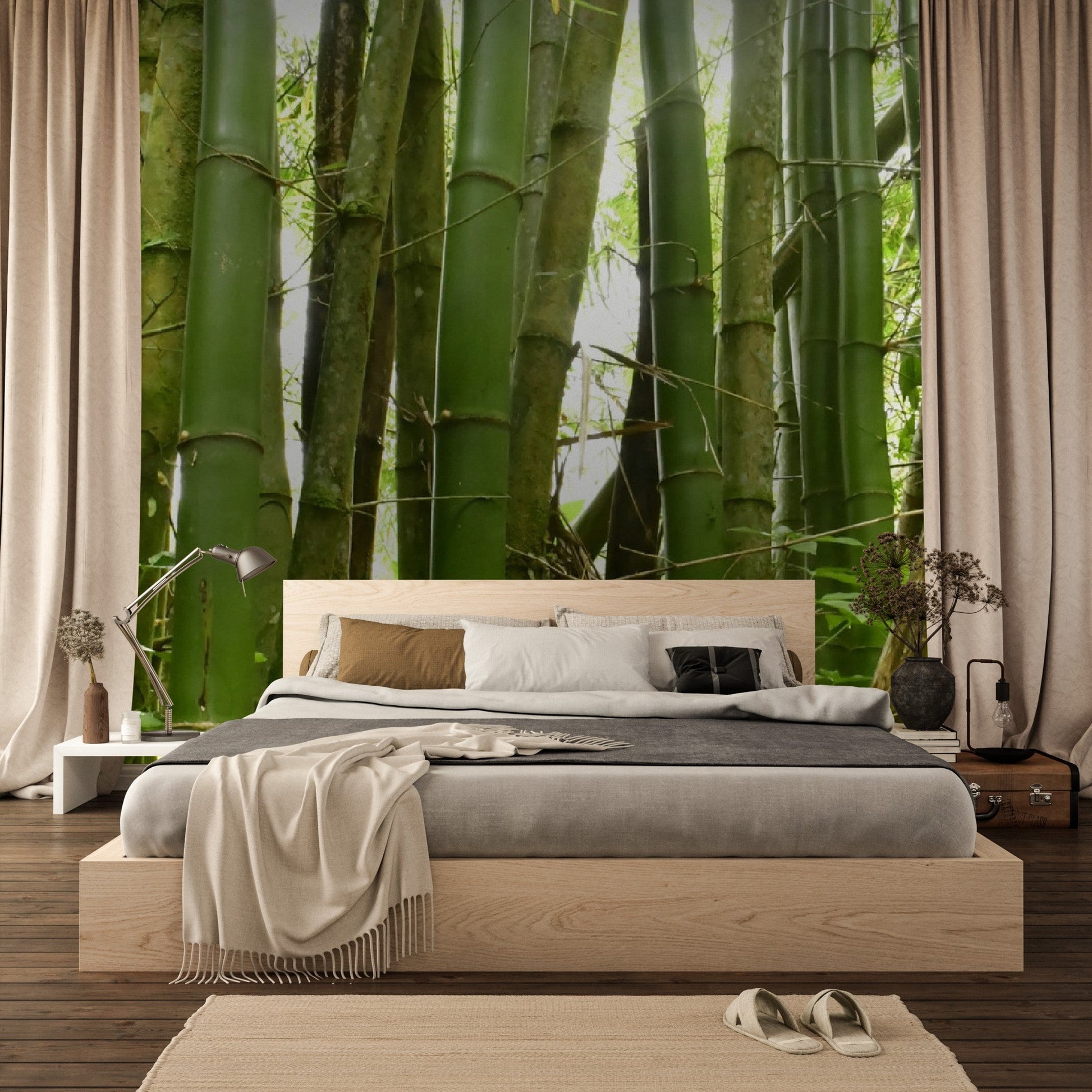 Wallpaper - Tropical Bamboo El Yunque Rainforest Puerto Rico - Many Sizes - Easy Peel & Stick - Green Forest Home