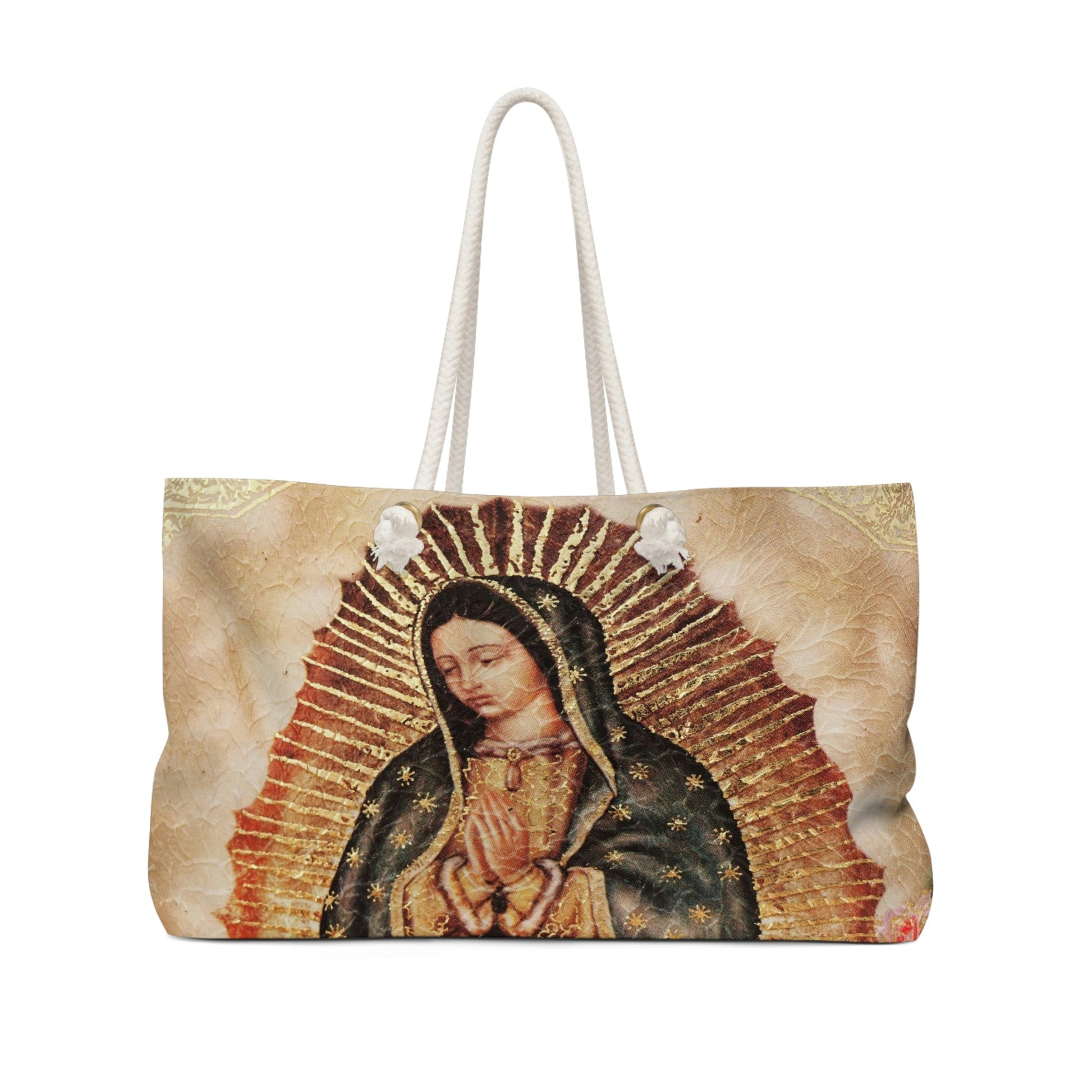 Weekender Bag - Bolso Ancho y Fuerte - Our Lady of Guadalupe - Nuestra Señora de Guadalupe - Mexico - Catholicism - Green Forest Home
