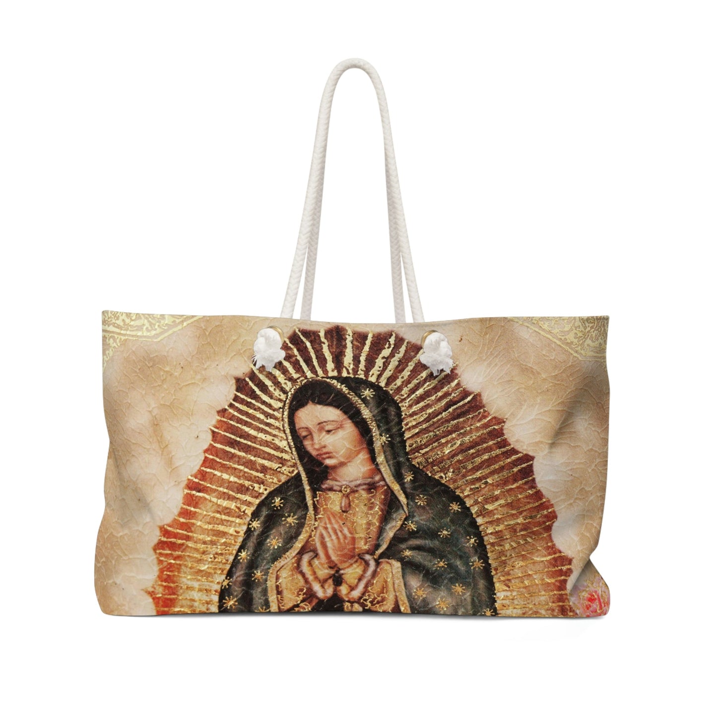 Weekender Bag - Bolso Ancho y Fuerte - Our Lady of Guadalupe - Nuestra Señora de Guadalupe - Mexico - Catholicism - Green Forest Home