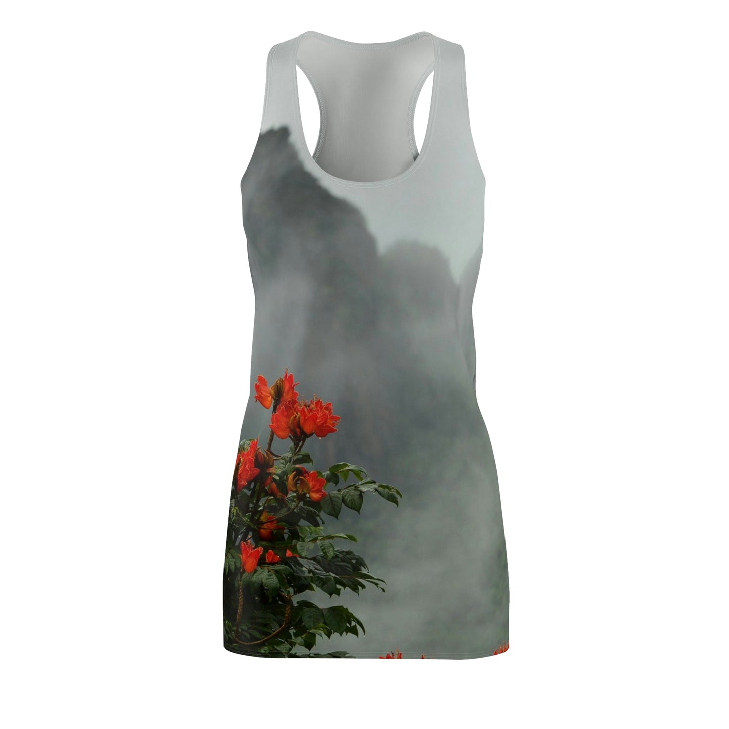 Women's Cut & Sew Racerback Dress - AMAZING view from Yokahu tower after storm - El Yunque rainforest PR - Green Forest Home