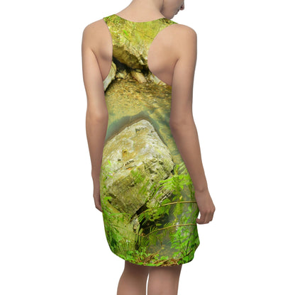 Women's Cut & Sew Racerback Dress - Beautifu La Mina River pond - El Yunque rainforest PR - Green Forest Home