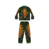 Women's Satin Pajamas (AOP) - All Over Print - Tropical Heliconia flowers from El Yunque Rainforest Puerto Rico - Made in China - Green Forest Home