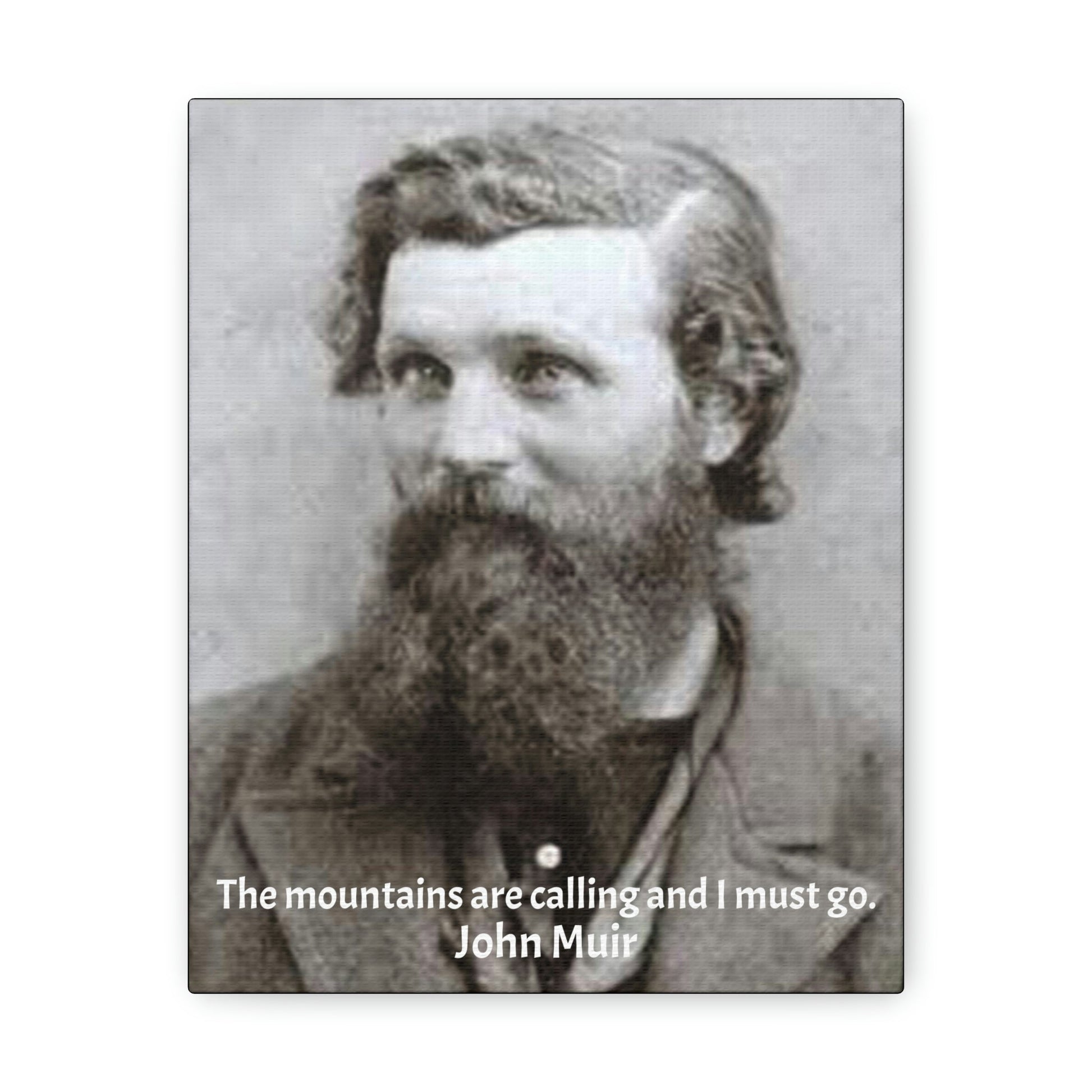 World Leaders - SMALL Canvas Gallery Wraps - Made in USA - John Muir - Father of the US National Parks & Sierra Club - Naturalist & author - lover of Yosemite & mountains - Green Forest Home